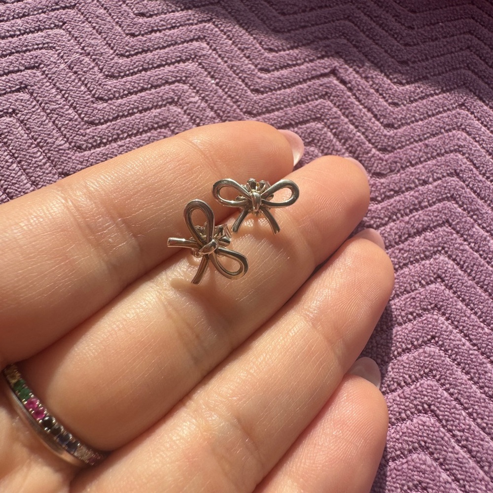 Tiffany & Co. silver bow stud earrings